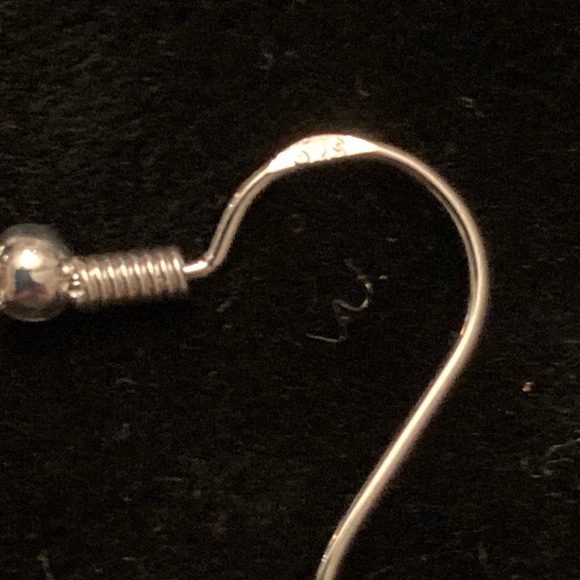 Turquoise-dyed Howlite Ángel Earrings on Sterling Silver French-style Earwires - Picture 2 of 4